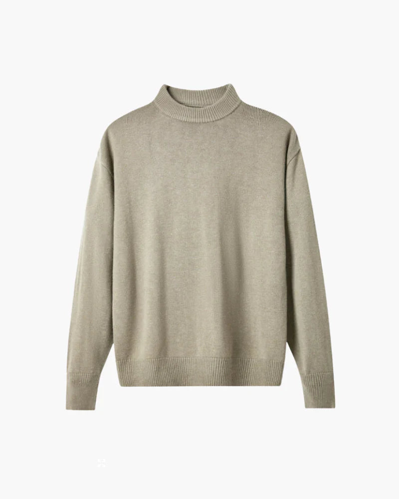 Pull en maille pour homme à col montant – pull à col roulé élégant et chaud