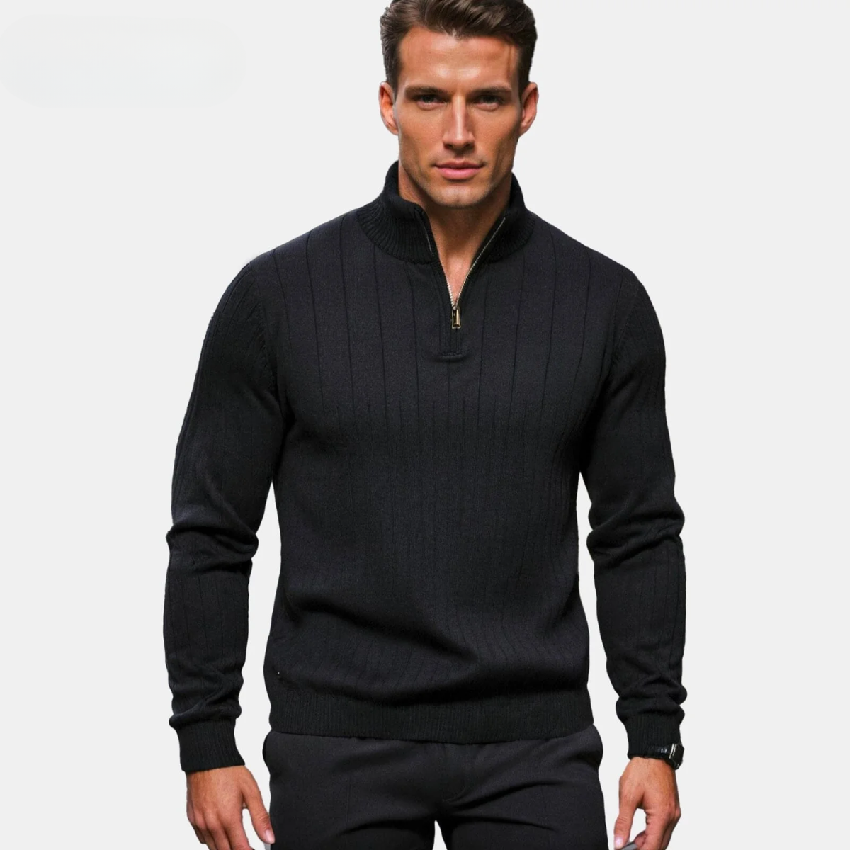 Pull en maille zippé pour homme – pull zippé en soldes
